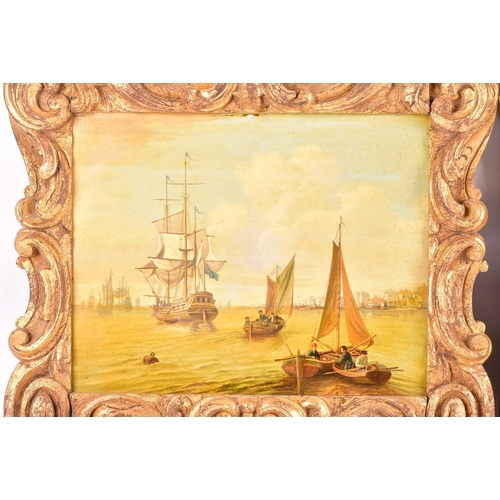 76 - Charles Lambert? (19th century), a pair of maritime scenes, oils on board, one indistinctly signed, ... 