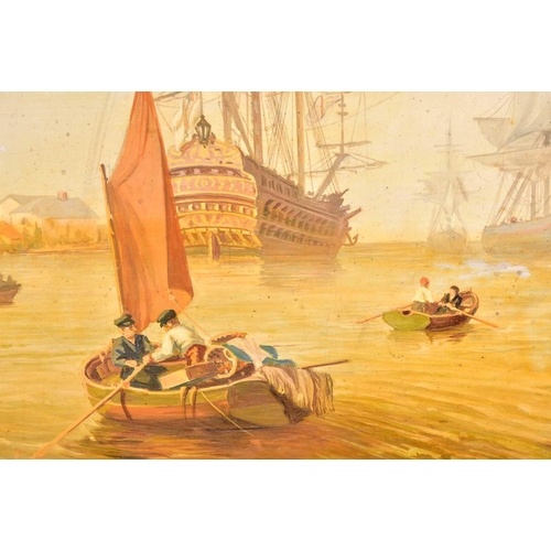 76 - Charles Lambert? (19th century), a pair of maritime scenes, oils on board, one indistinctly signed, ... 