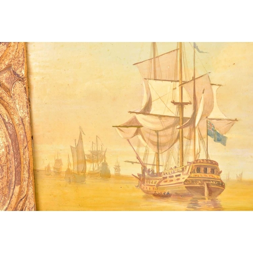 76 - Charles Lambert? (19th century), a pair of maritime scenes, oils on board, one indistinctly signed, ... 