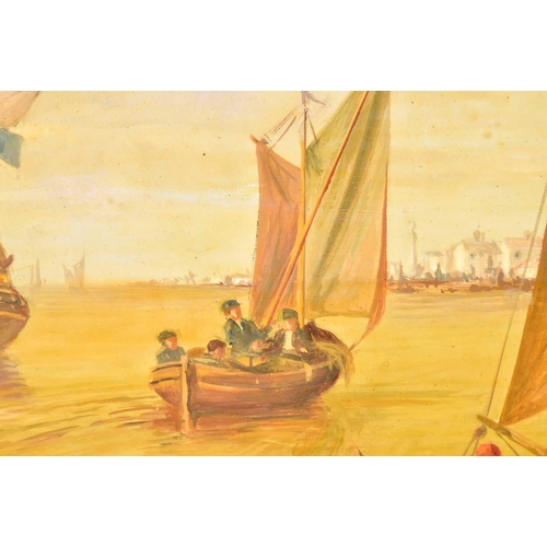 76 - Charles Lambert? (19th century), a pair of maritime scenes, oils on board, one indistinctly signed, ... 