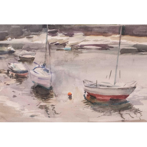 88 - † Howard Morgan (1949-2020), sailing boats in an esturary, watercolour, signed to lower left corner,... 