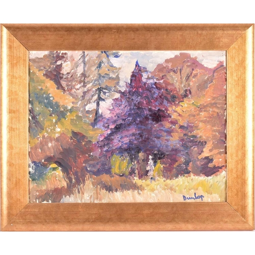 94 - † Attributed to Ronald Ossory Dunlop (1894-1973), a woodland landscape, bearing a signature, 34.5 cm... 