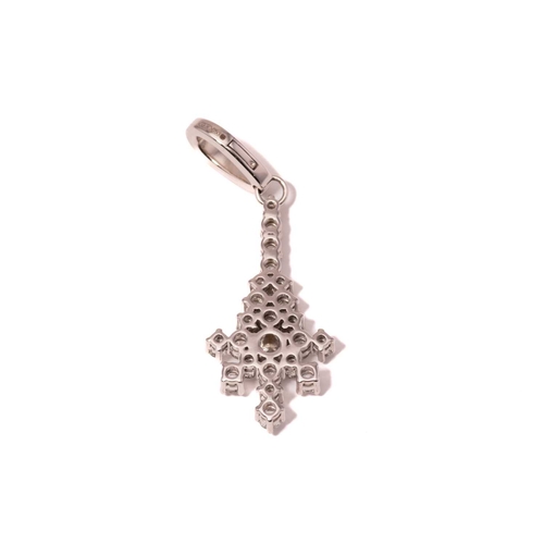 104 - A diamond enhancer pendant, encrusted with round brilliant diamonds claw set on a mount with an appl... 