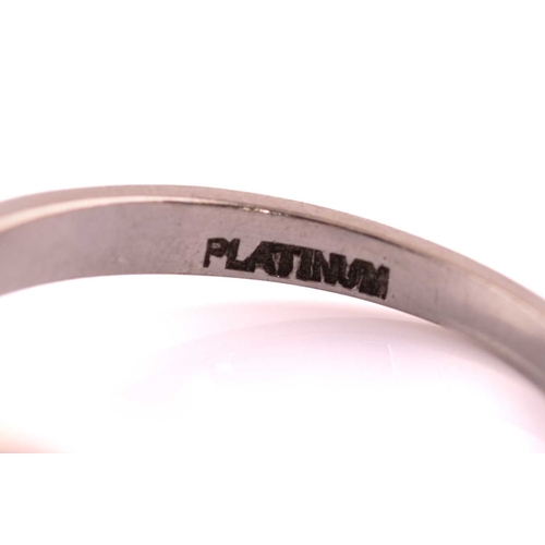 42 - A diamond solitaire ring in platinum, featuring a brilliant diamond with an estimated weight of 3.87... 