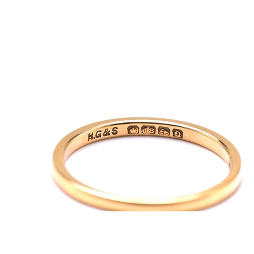245 - An 18ct gold ring and a platinum ring, the gold ring has a plain court band, stamped 'FIDELITY' insi... 