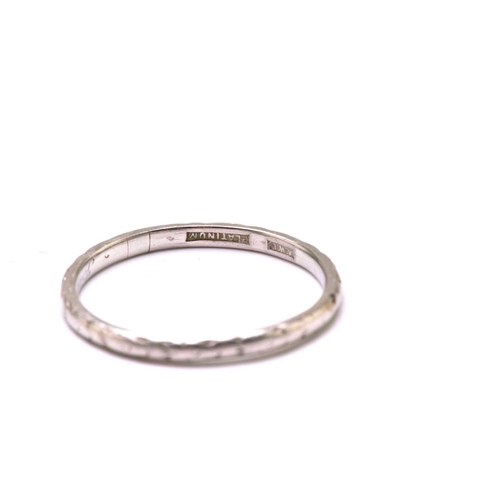 245 - An 18ct gold ring and a platinum ring, the gold ring has a plain court band, stamped 'FIDELITY' insi... 