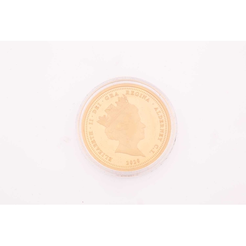 270 - An Elizabeth II VE Day 25th Anniversary gold proof double sovereign. Dated 2020. In fitted case, wit... 