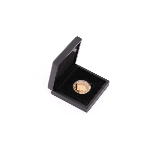 270 - An Elizabeth II VE Day 25th Anniversary gold proof double sovereign. Dated 2020. In fitted case, wit... 