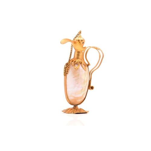 287 - Collection of small Continental objects of virtue including a French gilt metal scent bottle painted... 