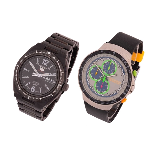 293 - A lot consisting of two watches a Seiko 5 sports automatic watch and a United Colors Of Benetton chr... 