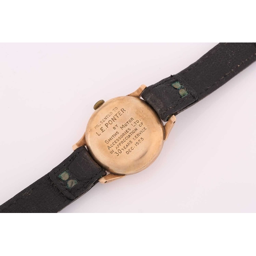 294 - A Smiths De Luxe 9ct gold wrist watch, with a 'Made in London' 17 jewels hand-wound movement in a 9c... 