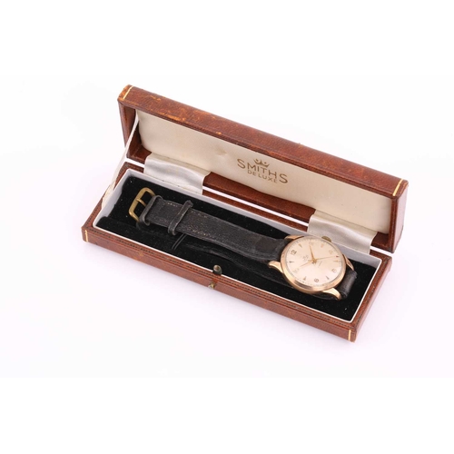 294 - A Smiths De Luxe 9ct gold wrist watch, with a 'Made in London' 17 jewels hand-wound movement in a 9c... 