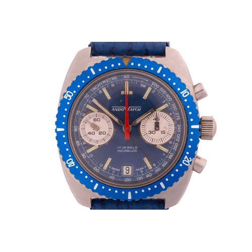 295 - An Ando-Watch chronograph divers watch, featuring a Valjoux Swiss-made hand-wound, chronograph movem... 