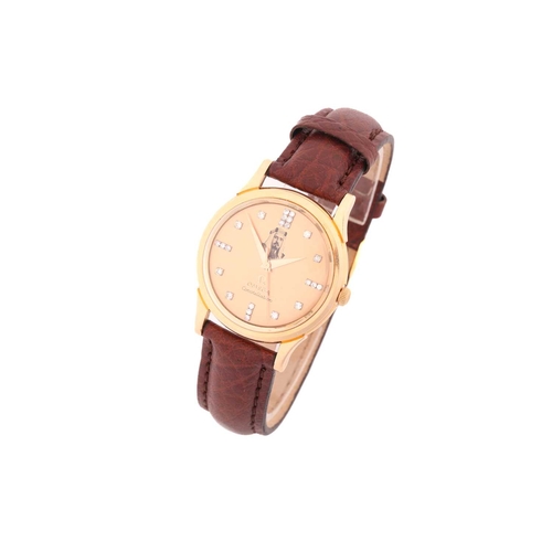 296 - A highly collectable 18ct rose gold and diamond Omega Constellation wristwatch, featuring a portrait... 