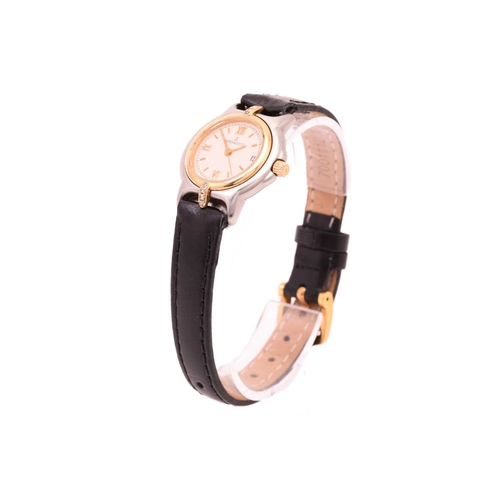 297 - A lady's Bertolucci diamond set watch, with a swiss-made 7 jewelled quartz movement in a steel case ... 