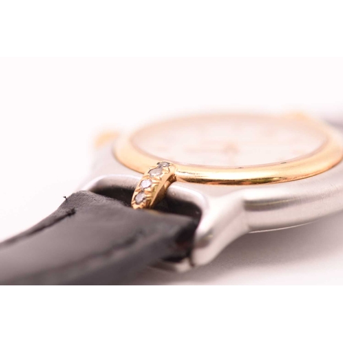 297 - A lady's Bertolucci diamond set watch, with a swiss-made 7 jewelled quartz movement in a steel case ... 