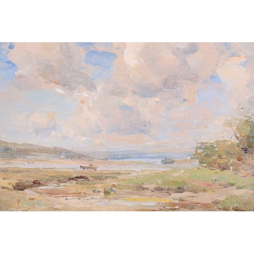 1 - † William Miller Frazer RSA (1864-1961) Scottish, 'Clouds over the Estuary', oil on board, signed to... 