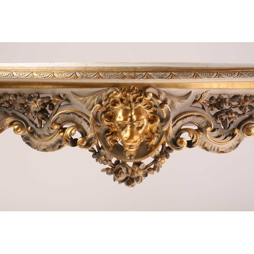 116 - An 18th-century style Venetian carved, painted and parcel gilt serpentine console table, 20th centur... 