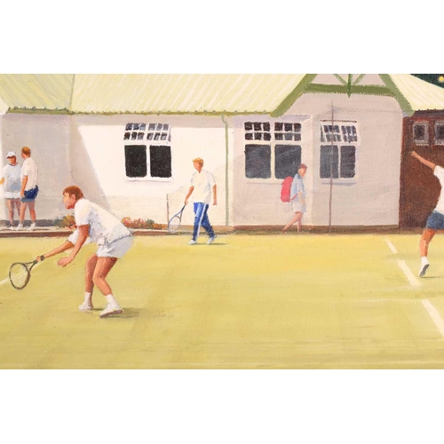 13 - Taylor, 20th century school, 'Warwick Tennis Club', oil on canvas, signed to lower right corner, 59.... 