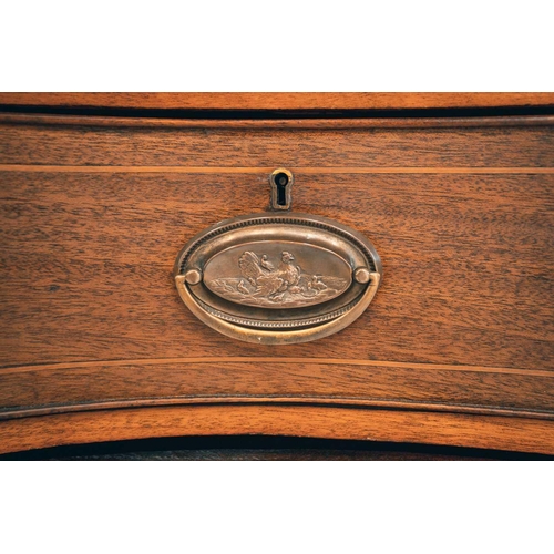 135 - A George III Scottish mahogany serpentine fronted chest of three short over three long cockbeaded an... 