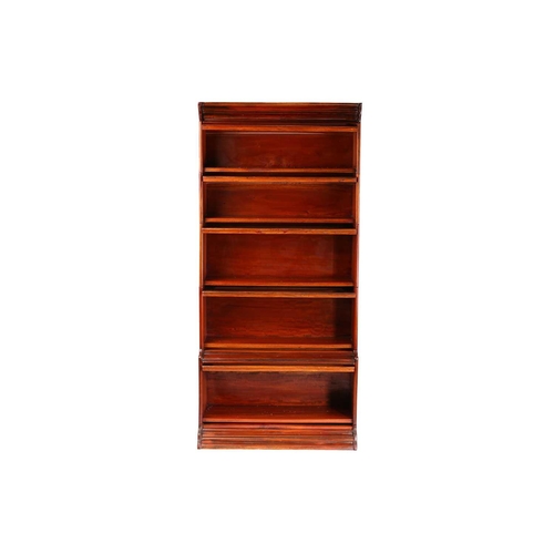 154 - A five-section mahogany Globe Wernicke style modular bookcase, probably 20th century, each section l... 