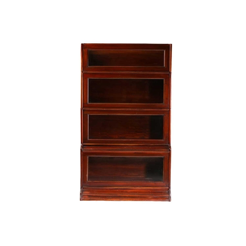 154 - A five-section mahogany Globe Wernicke style modular bookcase, probably 20th century, each section l... 