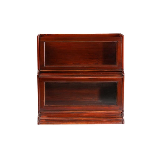 154 - A five-section mahogany Globe Wernicke style modular bookcase, probably 20th century, each section l... 