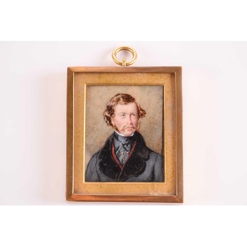 176 - A late Victorian rectangular bust-length portrait miniature on ivory panel of Edward Walter. Bonham ... 