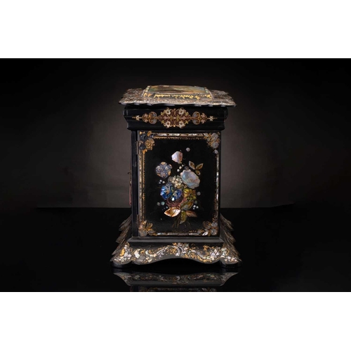 179 - A Victorian papier mache table writing cabinet, work box in the manner of Jennens & Bettridge of Bir... 