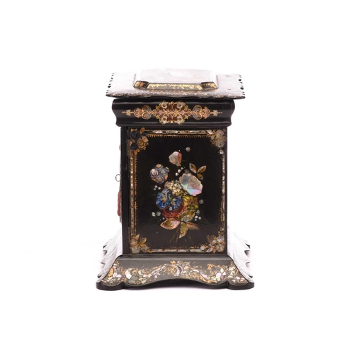 179 - A Victorian papier mache table writing cabinet, work box in the manner of Jennens & Bettridge of Bir... 