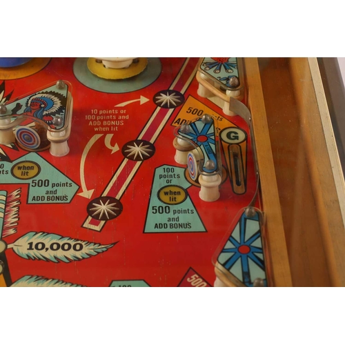 201 - A vintage (1973?) D. Gottlieb & Company 'Big-Brave' two-player pinball machine, with painted graphic... 