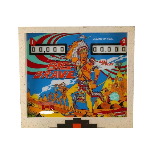 201 - A vintage (1973?) D. Gottlieb & Company 'Big-Brave' two-player pinball machine, with painted graphic... 