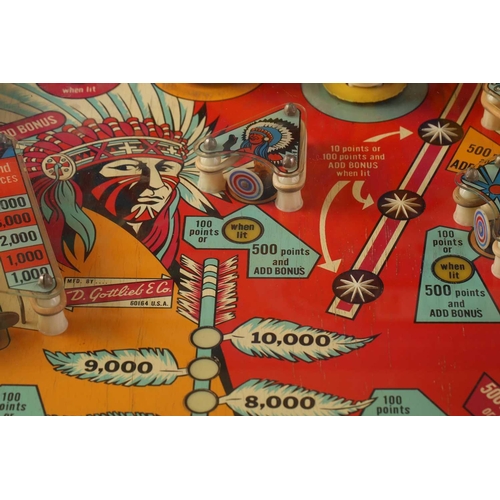 201 - A vintage (1973?) D. Gottlieb & Company 'Big-Brave' two-player pinball machine, with painted graphic... 