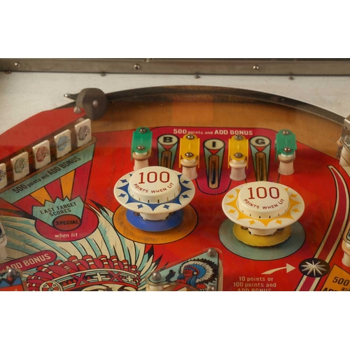 201 - A vintage (1973?) D. Gottlieb & Company 'Big-Brave' two-player pinball machine, with painted graphic... 