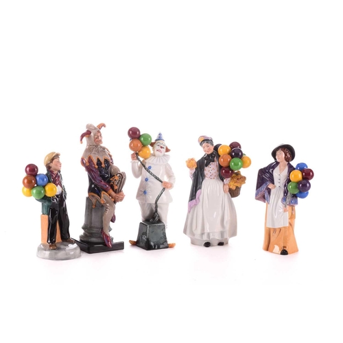 224 - A large collection of Royal Doulton figures, to include HN1315 The Old Balloon Seller, HN 2934 Ballo... 