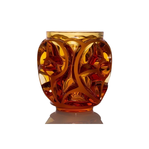 231 - Lalique, France, a limited edition 'Tourbillons' amber glass vase, after the original 1920s design b... 