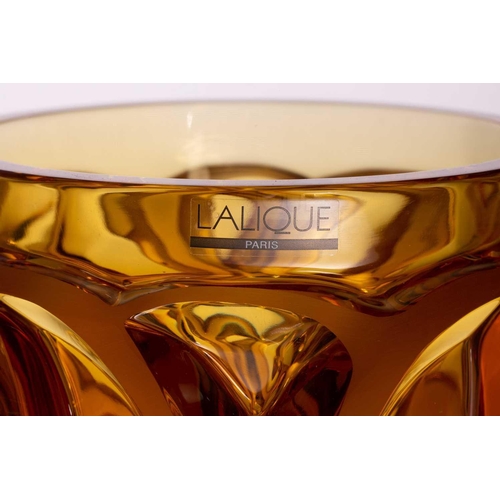 231 - Lalique, France, a limited edition 'Tourbillons' amber glass vase, after the original 1920s design b... 