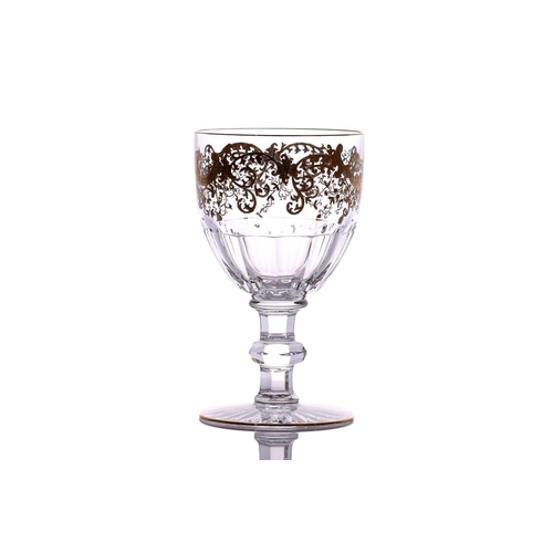 234 - Saint Louis: a set of six small Trianon crystal glass water goblets, together with a conforming set ... 