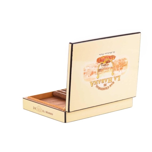 238 - Nineteen San Cristobal de La Habana El Morro cigars, in original box with humidor fittings (opened),... 