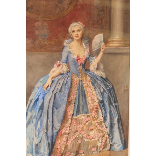 24 - Albert Henry Collings (1868-1947), a full-length portrait of a lady, watercolour, signed to lower ri... 