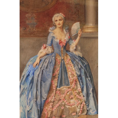 24 - Albert Henry Collings (1868-1947), a full-length portrait of a lady, watercolour, signed to lower ri... 