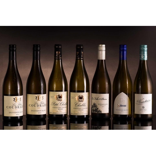 240 - Fourteen bottles of assorted white wine, to include 2020 Chablis Les Pargues Servin (x2), 2020 Domai... 