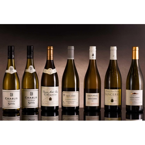 240 - Fourteen bottles of assorted white wine, to include 2020 Chablis Les Pargues Servin (x2), 2020 Domai... 