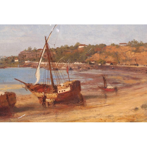 25 - Horace Van Ruith (1839-1923) British/German, 'Malabar Point, Bombay', oil on board, signed to lower ... 