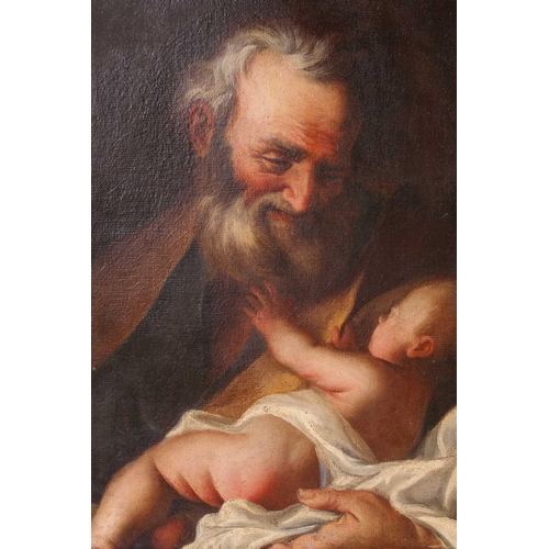 29 - 19th century school, 'Simeon with the infant Jesus', oil on canvas, 55 cm x 47 cm in a gilt frame, t... 