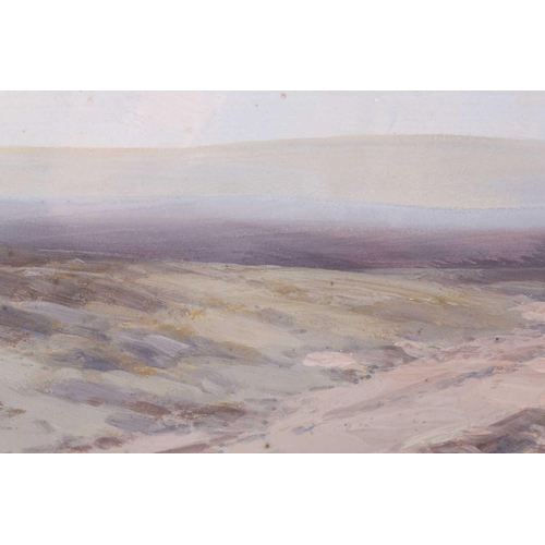 38 - Frederick John Widgery (1861-1942), 'A Moorland Road, West Lydford, Dartmoor', watercolour heightene... 