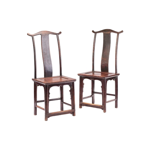 65 - A pair of probably Northern Chinese elm wood (Yumu) 