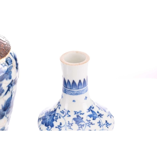 71 - A small collection of mostly Chinese blue and white 19th /20th-century porcelain including a baluste... 