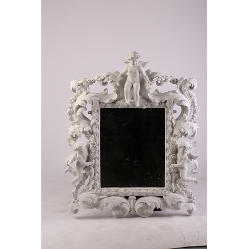 109 - An impressive white-painted and carved composition Baroque console table and wall mirror with a prof... 