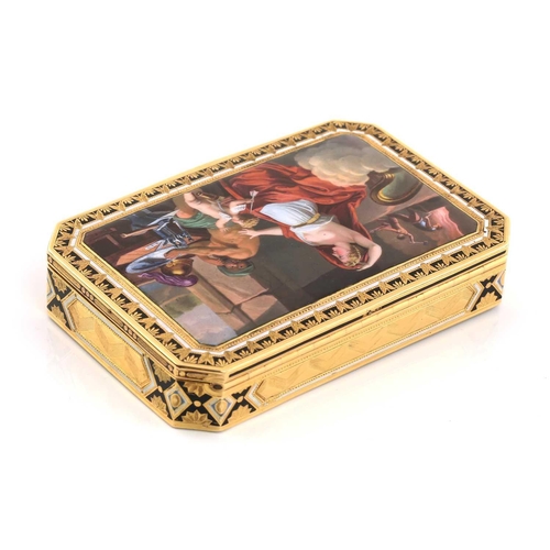 192 - An early 19th century Swiss gold and enamel snuff box, by Guidon, Gide & Blondet Fils, Geneva, 1801-... 